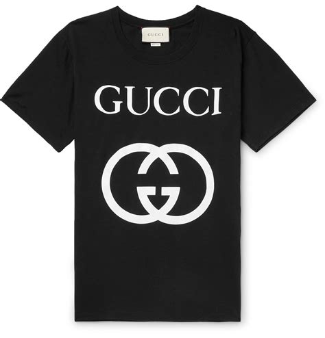 gucci printed cotton t-shirt|gucci t shirt men's outlet.